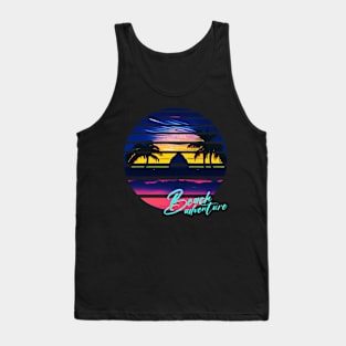 Sunset Summer Night Summer Shirt Beach Palm Trees Tank Top